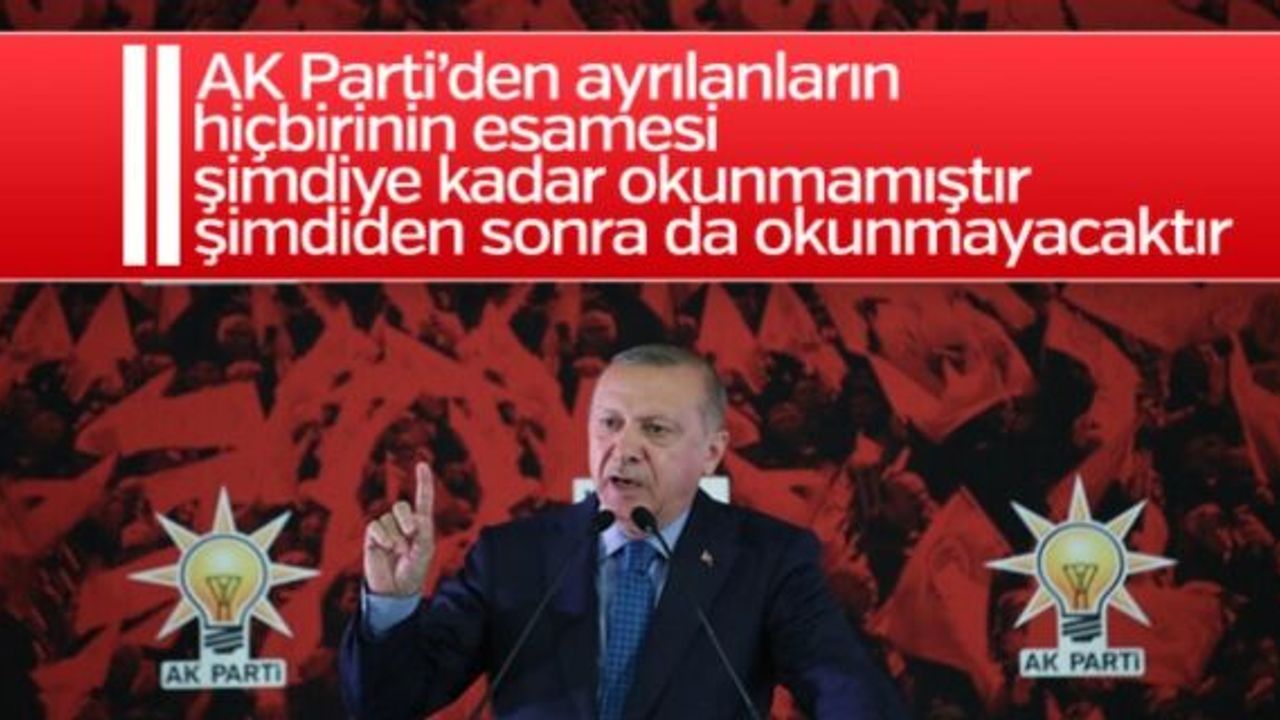 Cumhurbaşkanı Erdoğan'dan partiden ayrılanlara tepki