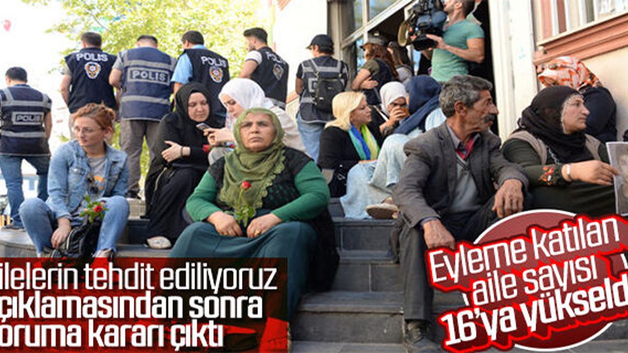 HDP binasının önünde eylem yapan aileler koruma altında