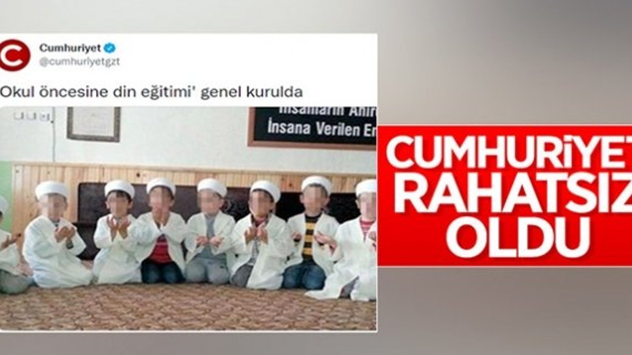 Cumhuriyet gazetesi okul öncesinde din dersine tepki gösterdi