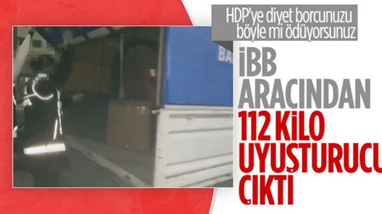 İBB logolu araçta 112 kilo uyuşturucu madde bulundu