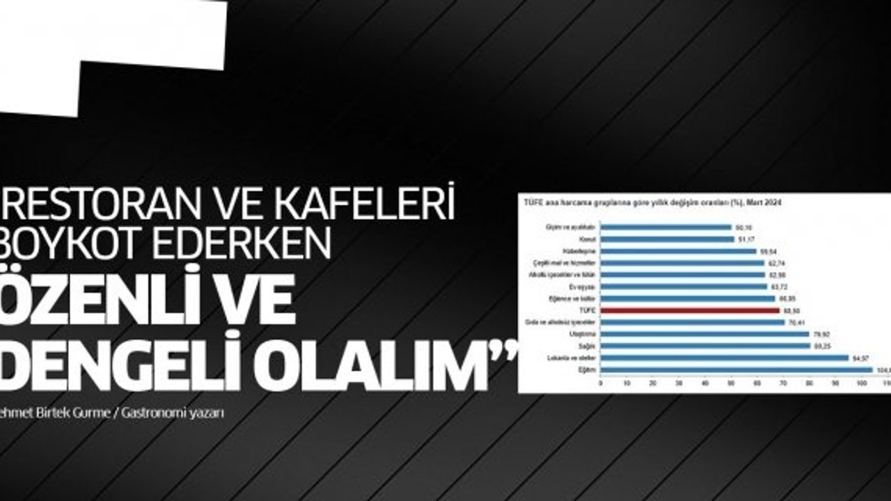 RESTORAN VE KAFELERİ BOYKOT EDERKEN ÖZENLİ VE DENGELİ OLALIM