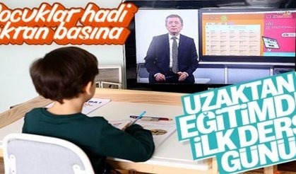 Uzaktan eğitimde ilk ders Bakan Selçuk'tan